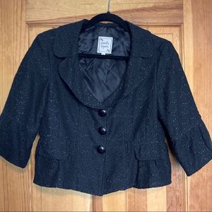 Nanette Lepore cropped black lace jacket
